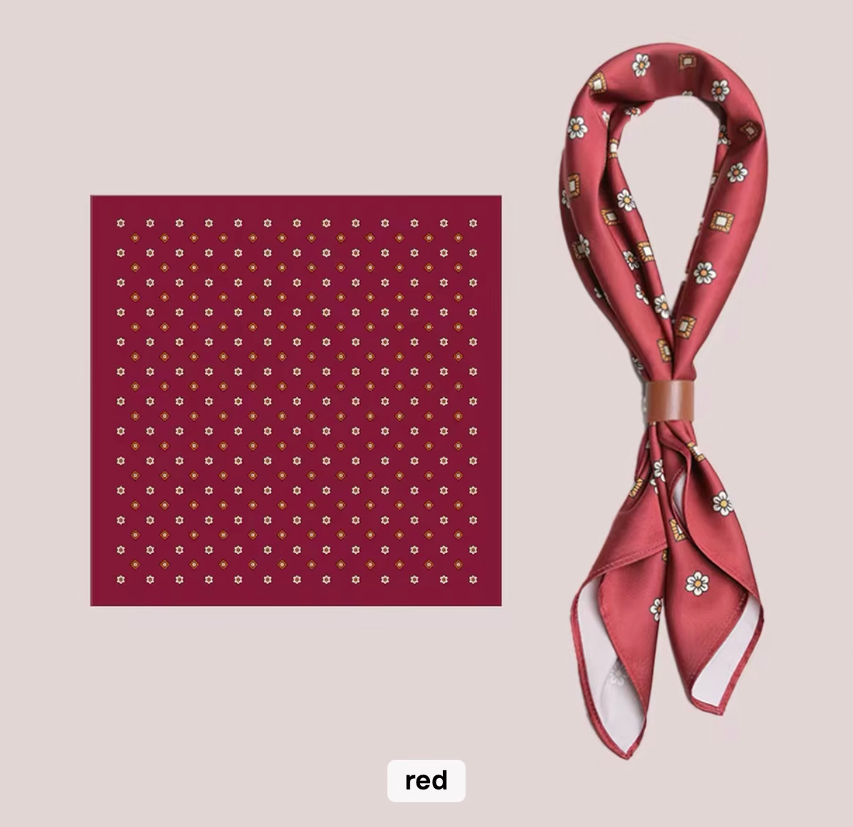 Elevaire Red Satin Head & Neck Scarf