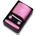 ELEVAIRE Blush Pink Luxury Tie Gift Set – Tie, Cufflinks & Tie Clip
