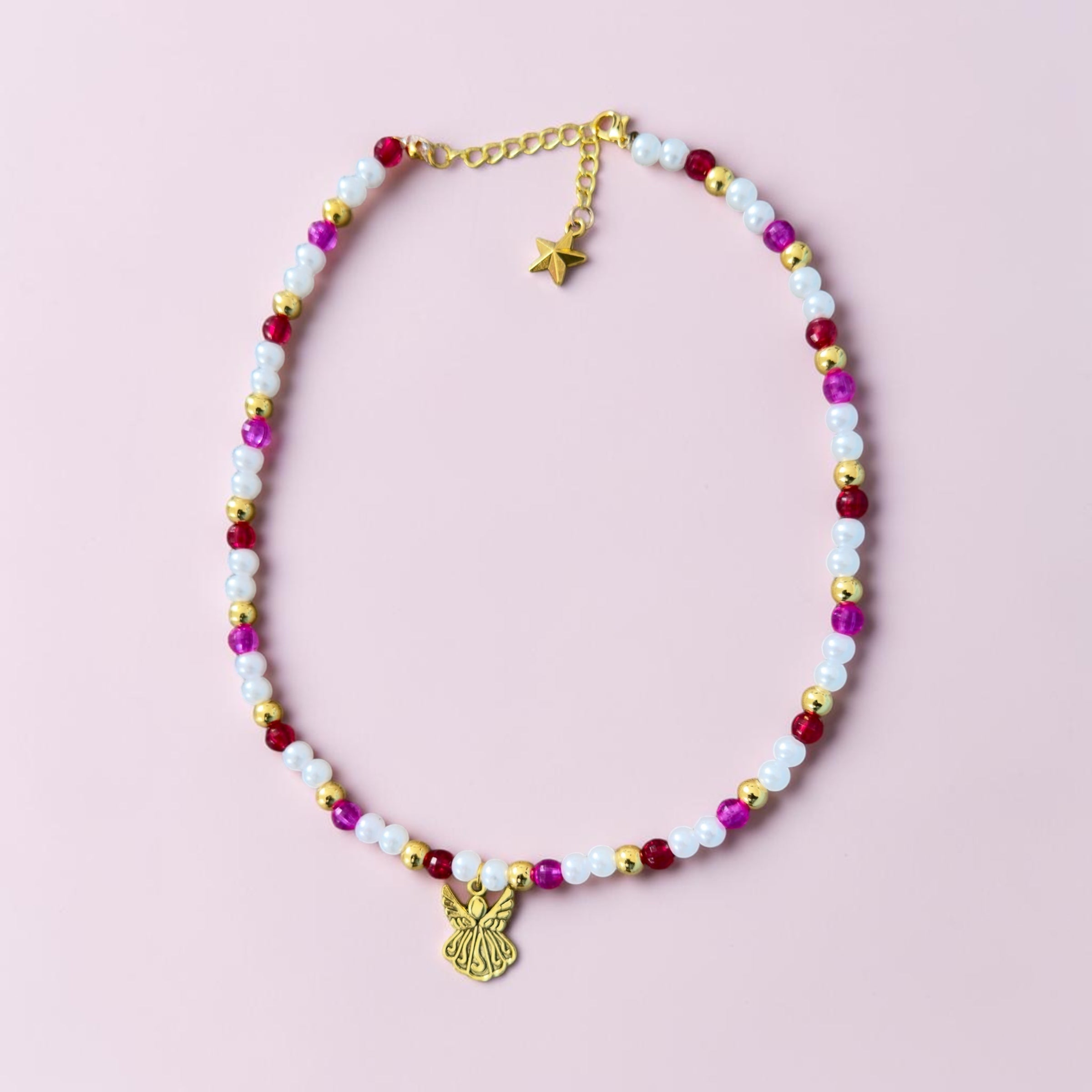 Elevaire Angel Charm Beaded Necklace
