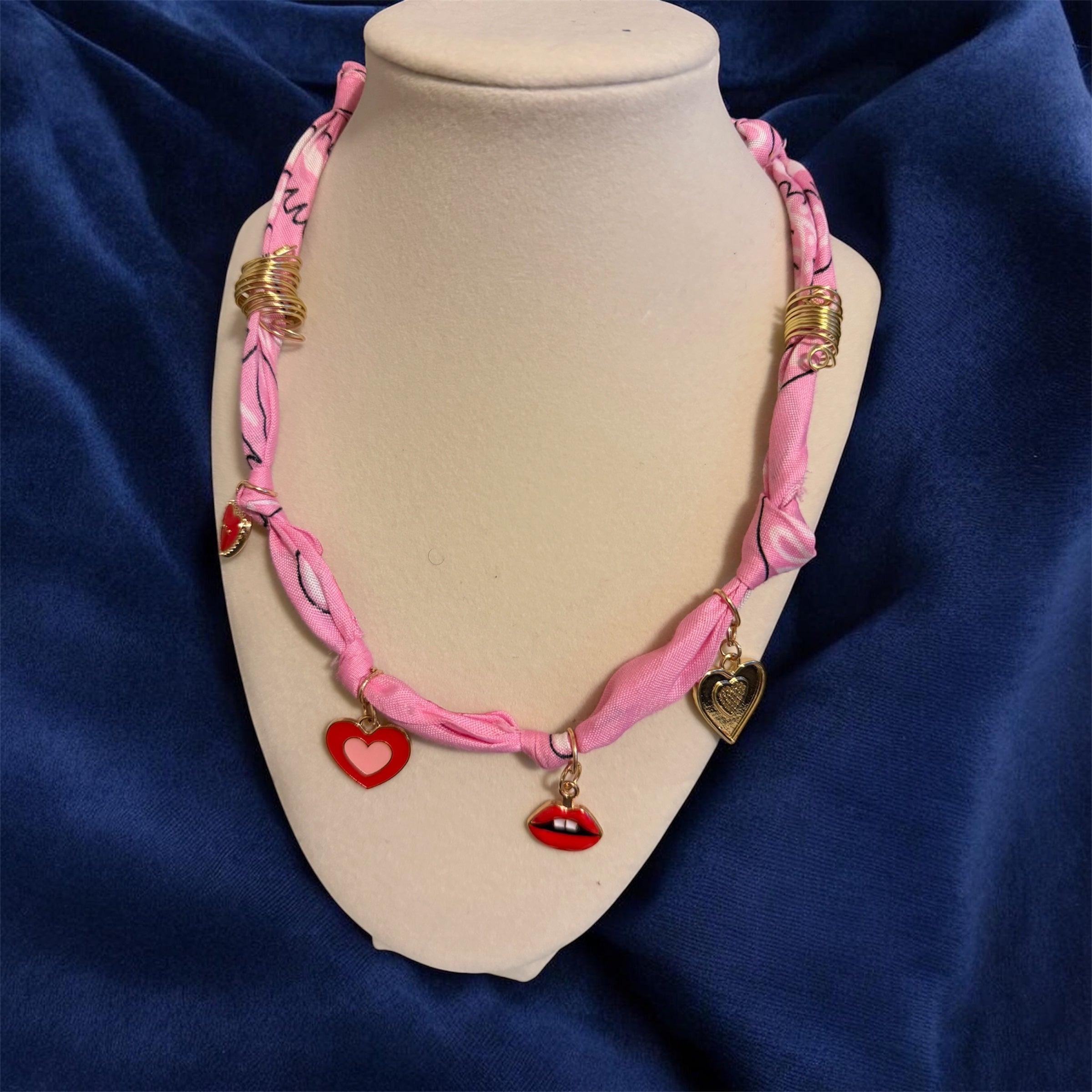 Elevaire Bohemian Charm Bandana Necklace – Blush Pink Edition