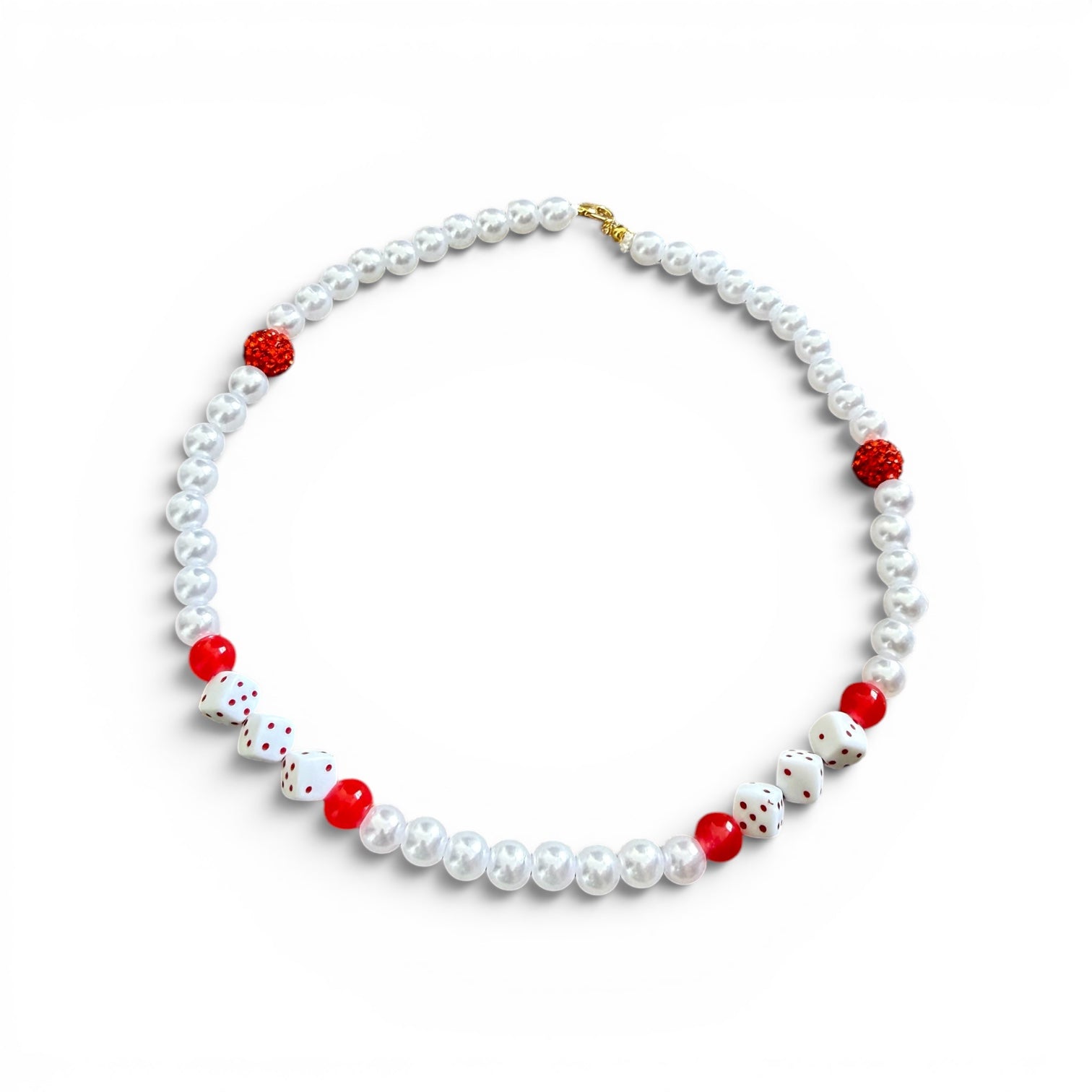 Elevaire Crimson Dice Bead Necklace 🎲🔴
