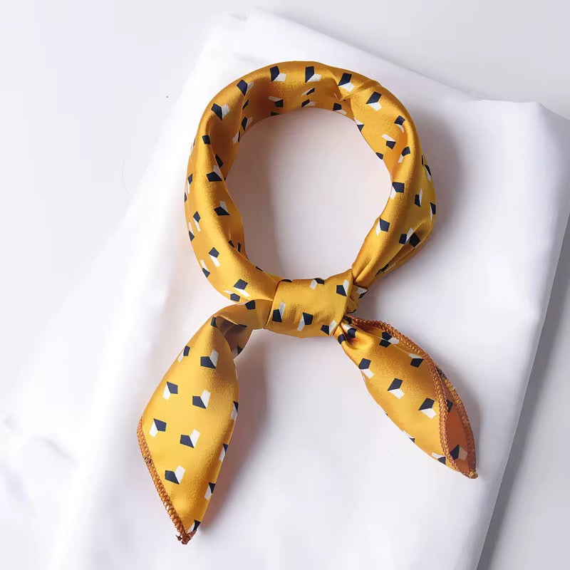 ELEVAIRE Geo Luxe Silk Scarf – Modern Print Statement Accessory