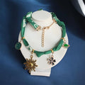 Elevaire Bohemian Charm Bandana Necklace – Emerald Green Edition