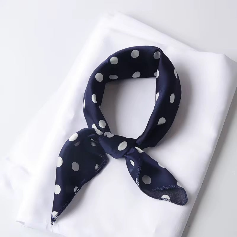 ELEVAIRE Classic Polka Dot Silk Scarf – Timeless Elegant Accessory