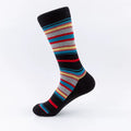 Heritage Stripe Crew Socks – Black Red Teal