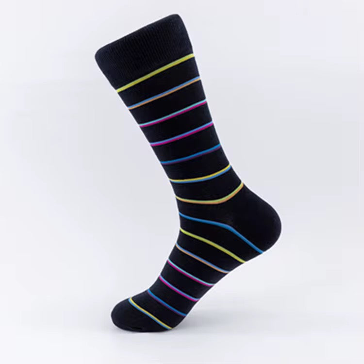 Nightline Stripe Crew Socks – Black Multicolor
