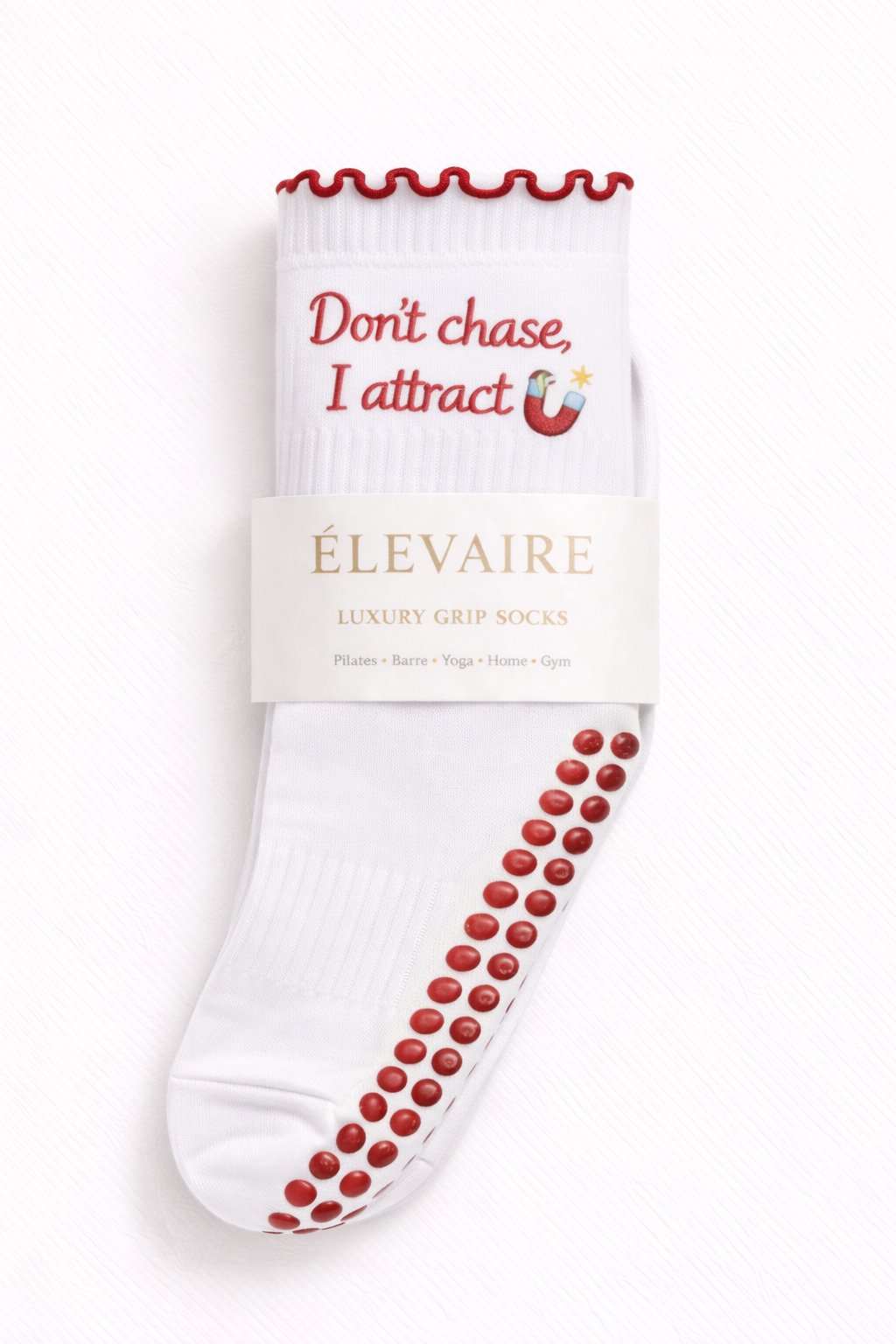 ÉLEVAIRE™ Don’t Chase, I Attract Luxury Grip Socks 🧲
