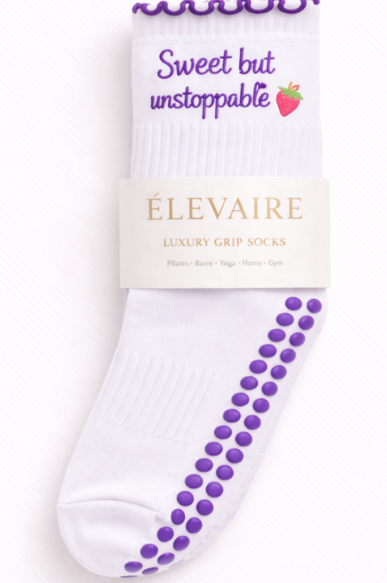 ÉLEVAIRE™ Sweet But Unstoppable Luxury Grip Socks 🍓