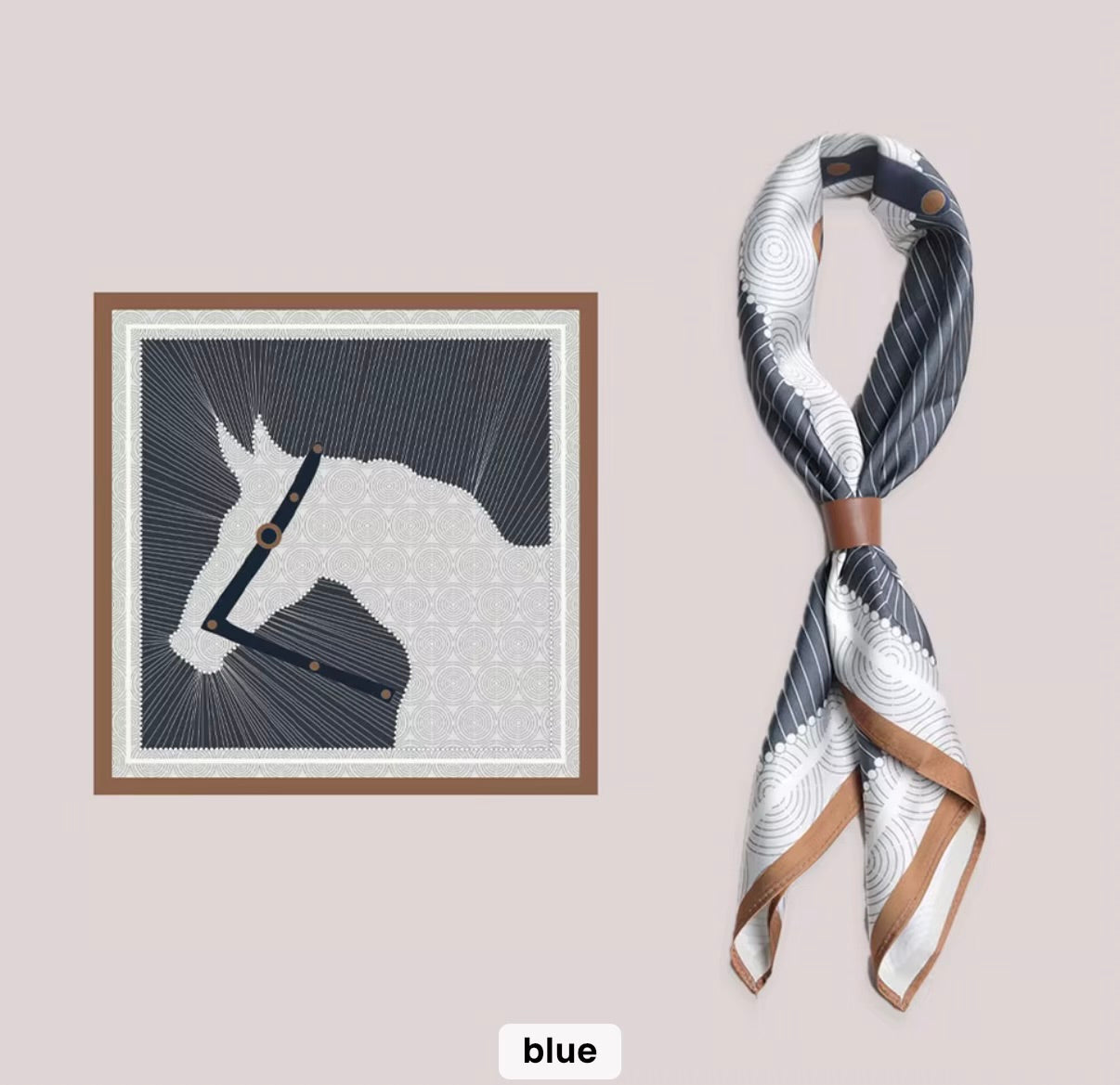 Elevaire Blue Satin Head & Neck Scarf