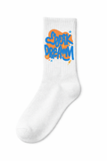 peak Dream Graphic Crew Socks – White (Streetwear Style)
