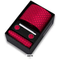 ELEVAIRE Classic Red Luxury Tie Gift Set – Tie, Cufflinks & Tie Clip