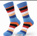 ELEVAIRE Multicolor Striped Premium Socks – Sky Blue Edition