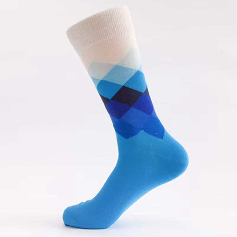 ELEVAIRE Men’s Blue Argyle Dress Socks