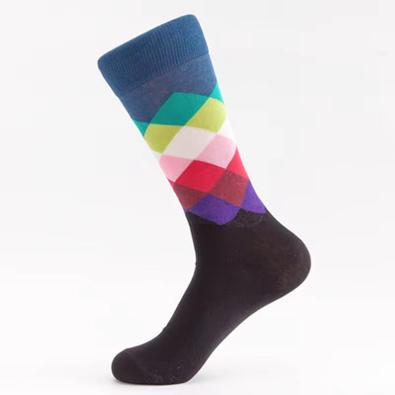ELEVAIRE Men’s Multicolor Argyle Dress Socks