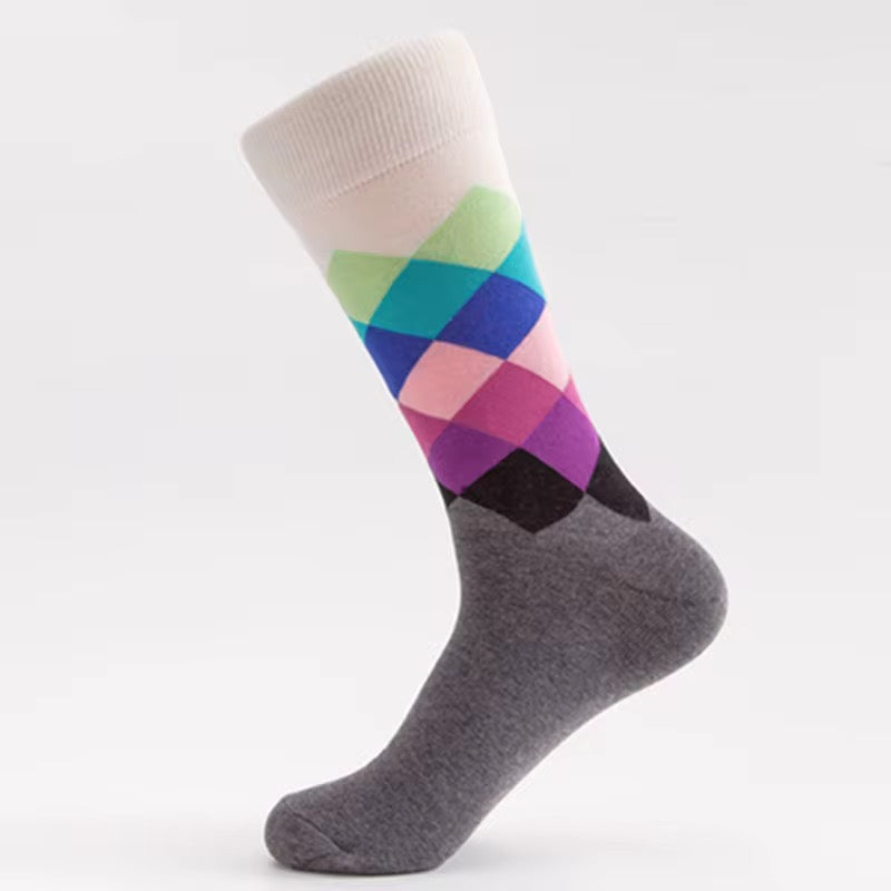 ELEVAIRE Men’s Pastel Argyle Dress Socks