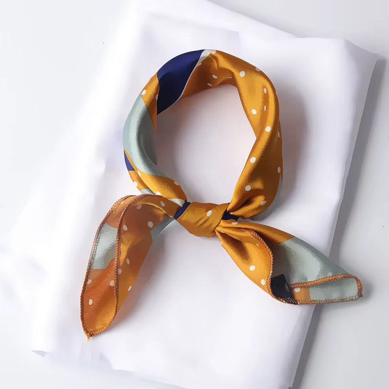 ELEVAIRE Polka Luxe Silk Scarf – Elegant Multi-Style Accessory