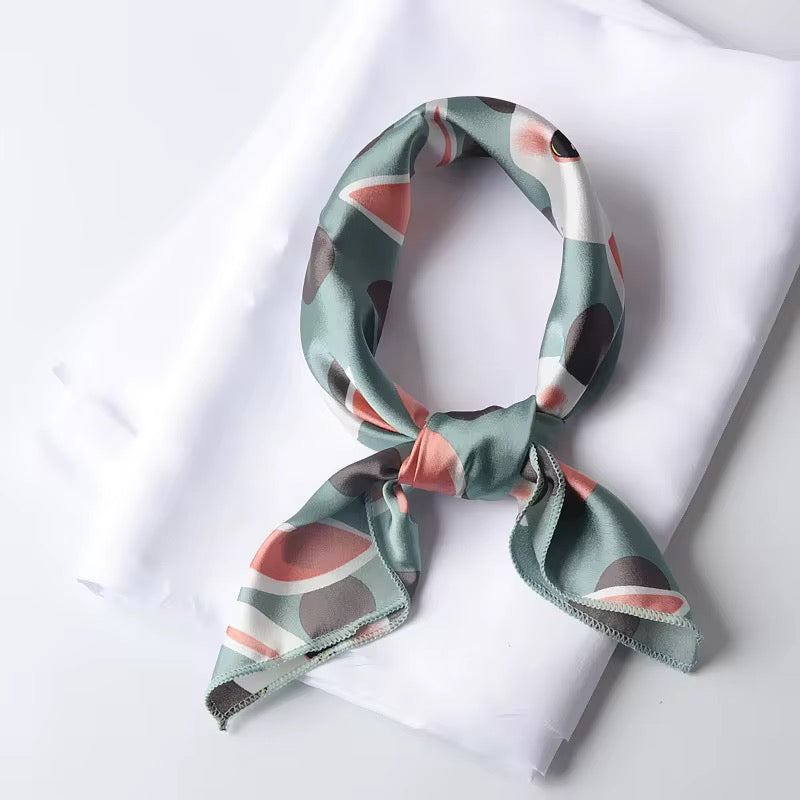 ELEVAIRE Modern Print Silk Scarf – Elegant Multi-Style Accessory