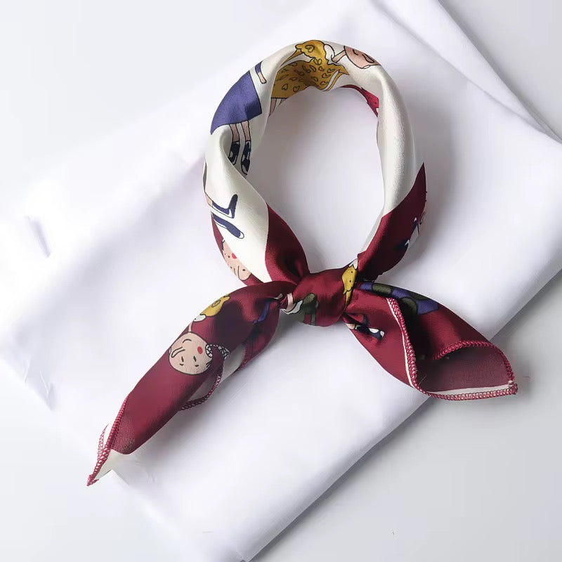 ELEVAIRE Artistic Print Silk Scarf – Luxury Statement Neck Accessory