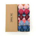 ELEVAIRE Classic Argyle Crew Socks – 5-Pair Premium Gift Box Set | Everyday Comfort & Style