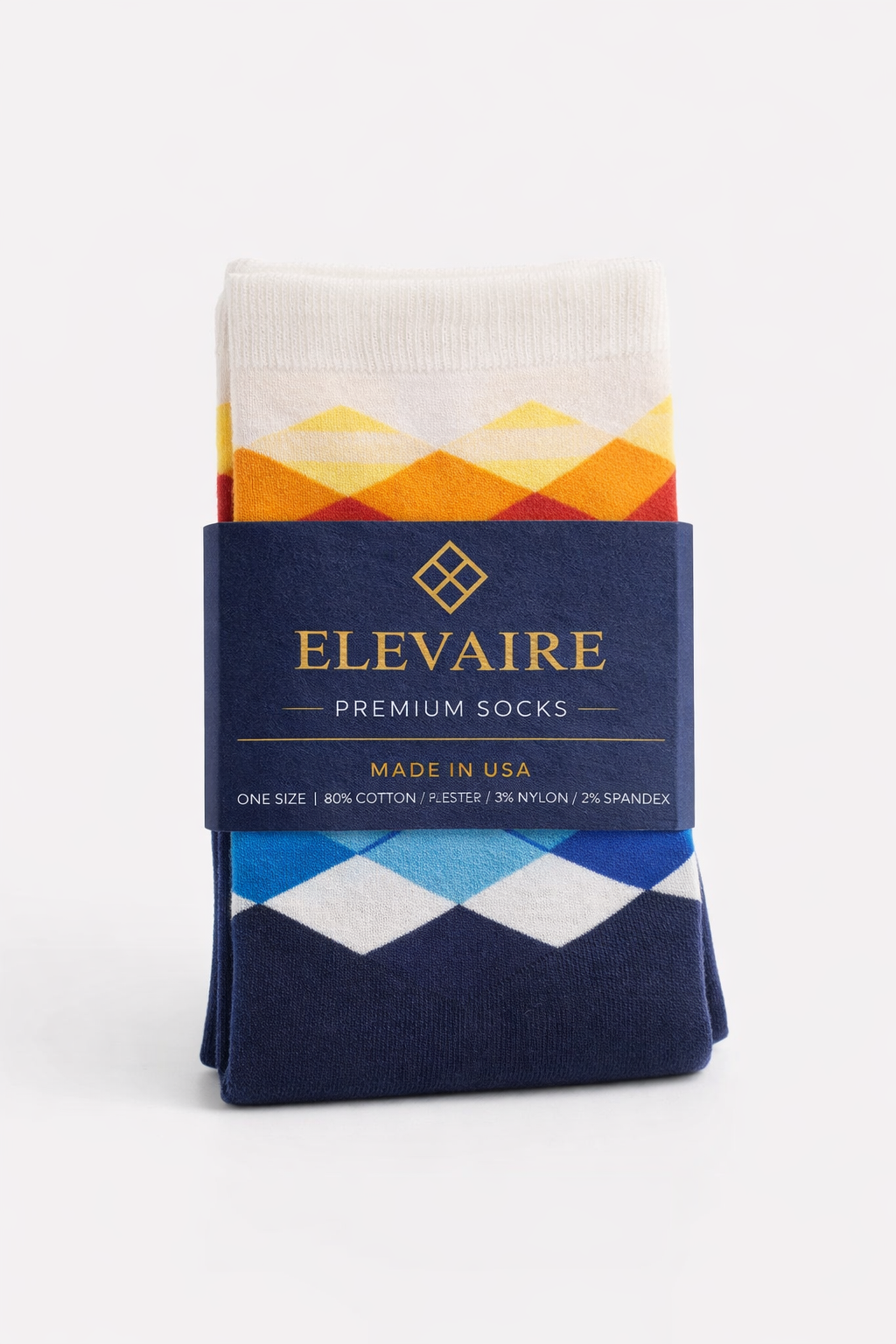 ELEVAIRE Men’s Bold Argyle Dress Socks