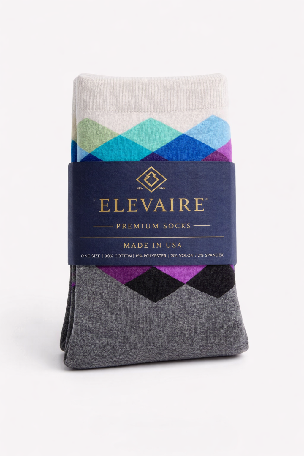 ELEVAIRE Men’s Pastel Argyle Dress Socks