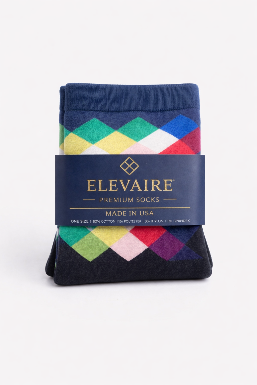 ELEVAIRE Men’s Multicolor Argyle Dress Socks